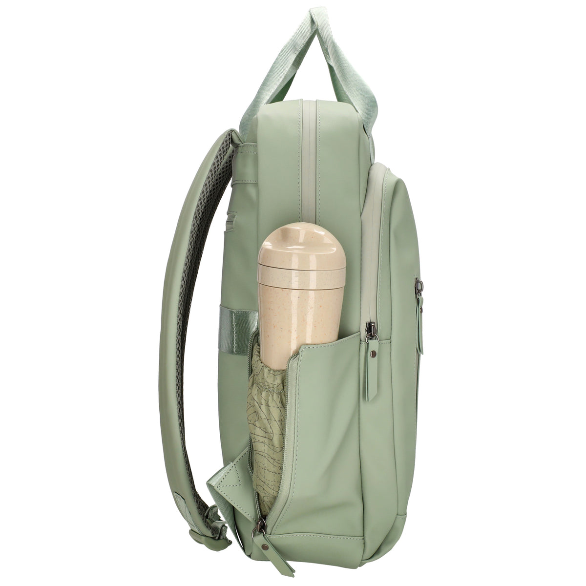 Rucksack 39x28cm in Mint mit Aufsteckfunktion - leder-accessoires.com