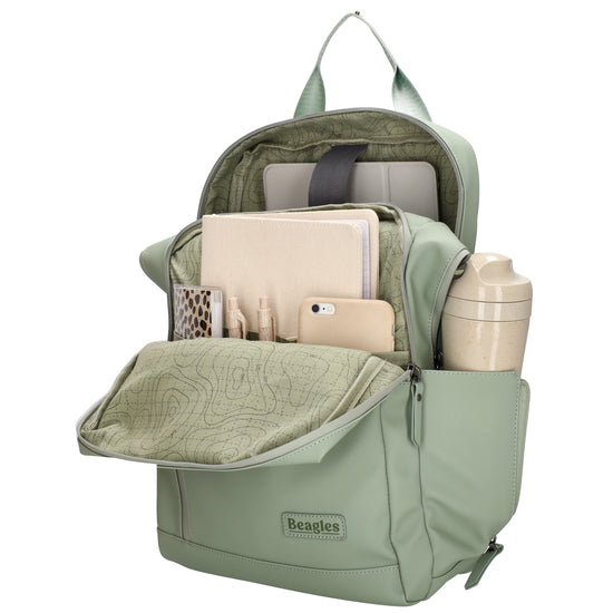 Rucksack 39x28cm in Mint mit Aufsteckfunktion - leder-accessoires.com