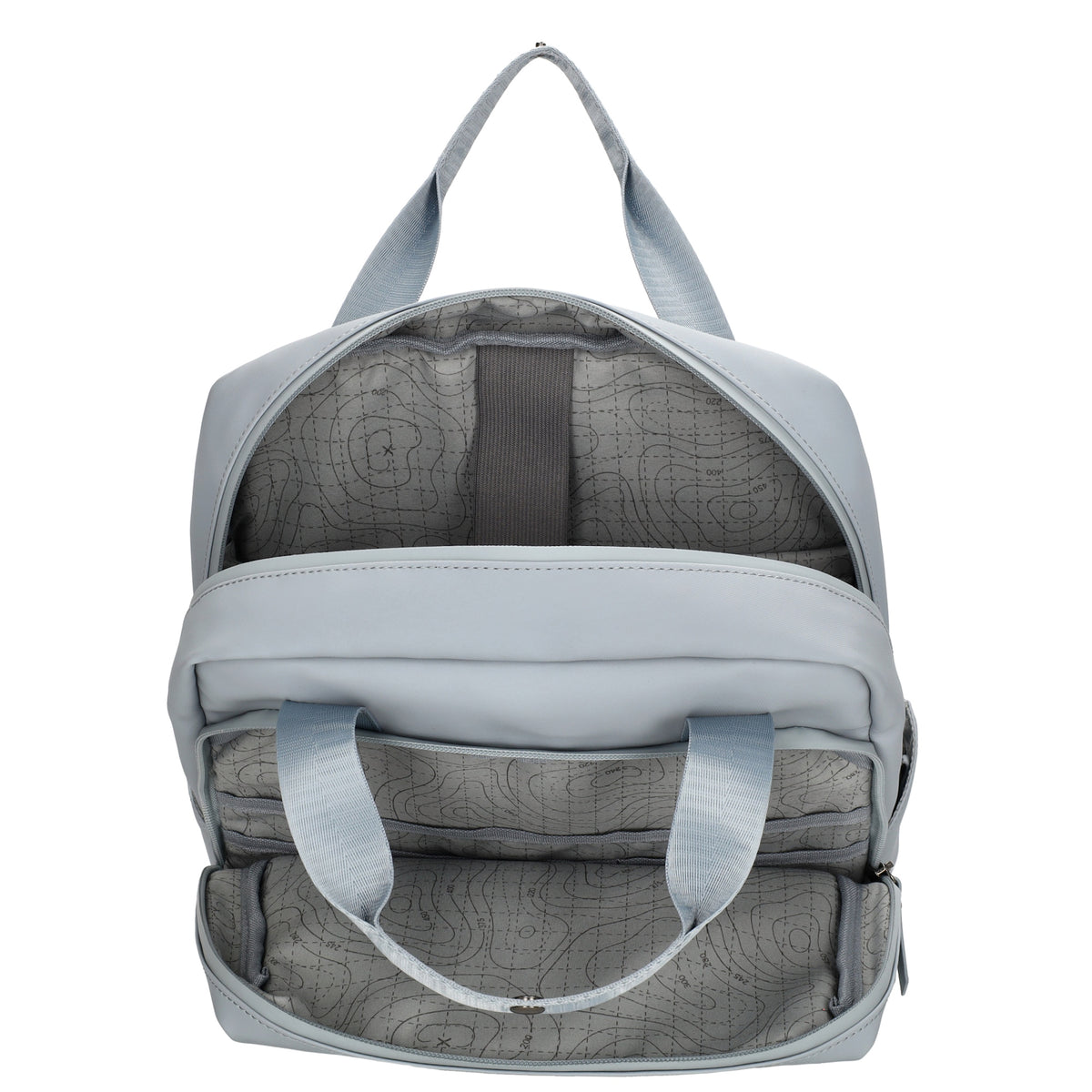 Rucksack 39x28cm in Hellblau mit Aufsteckfunktion - leder-accessoires.com