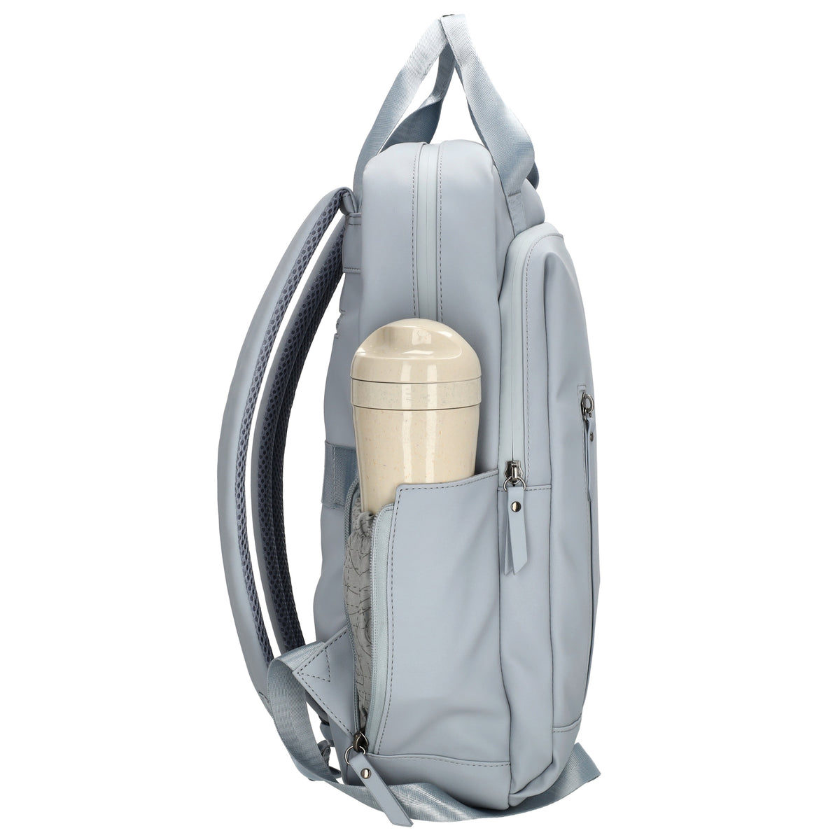 Rucksack 39x28cm in Hellblau mit Aufsteckfunktion - leder-accessoires.com