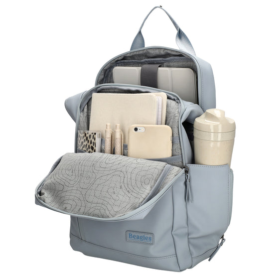 Rucksack 39x28cm in Hellblau mit Aufsteckfunktion - leder-accessoires.com