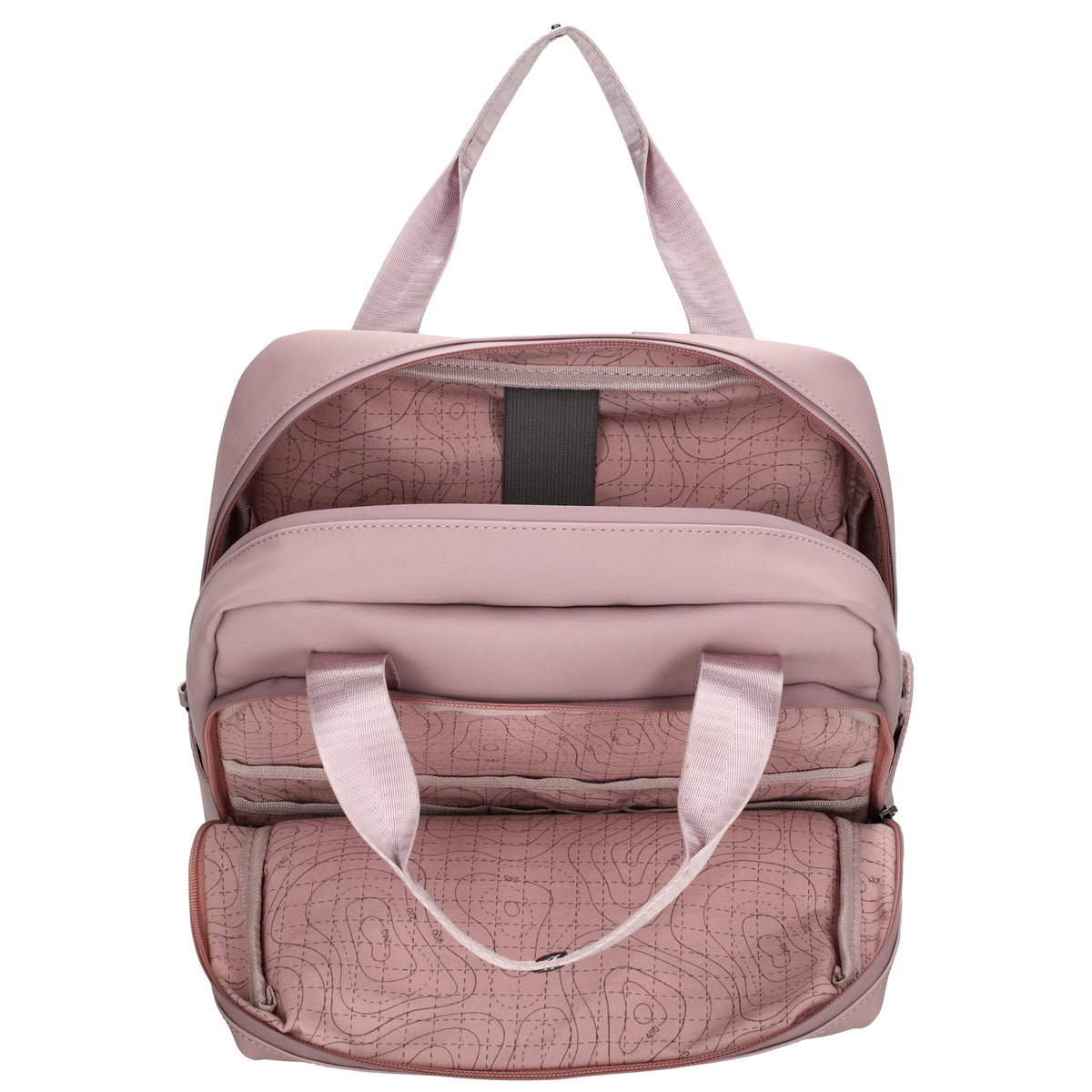 Rucksack 39x28cm in Altrosa mit Aufsteckfunktion - leder-accessoires.com