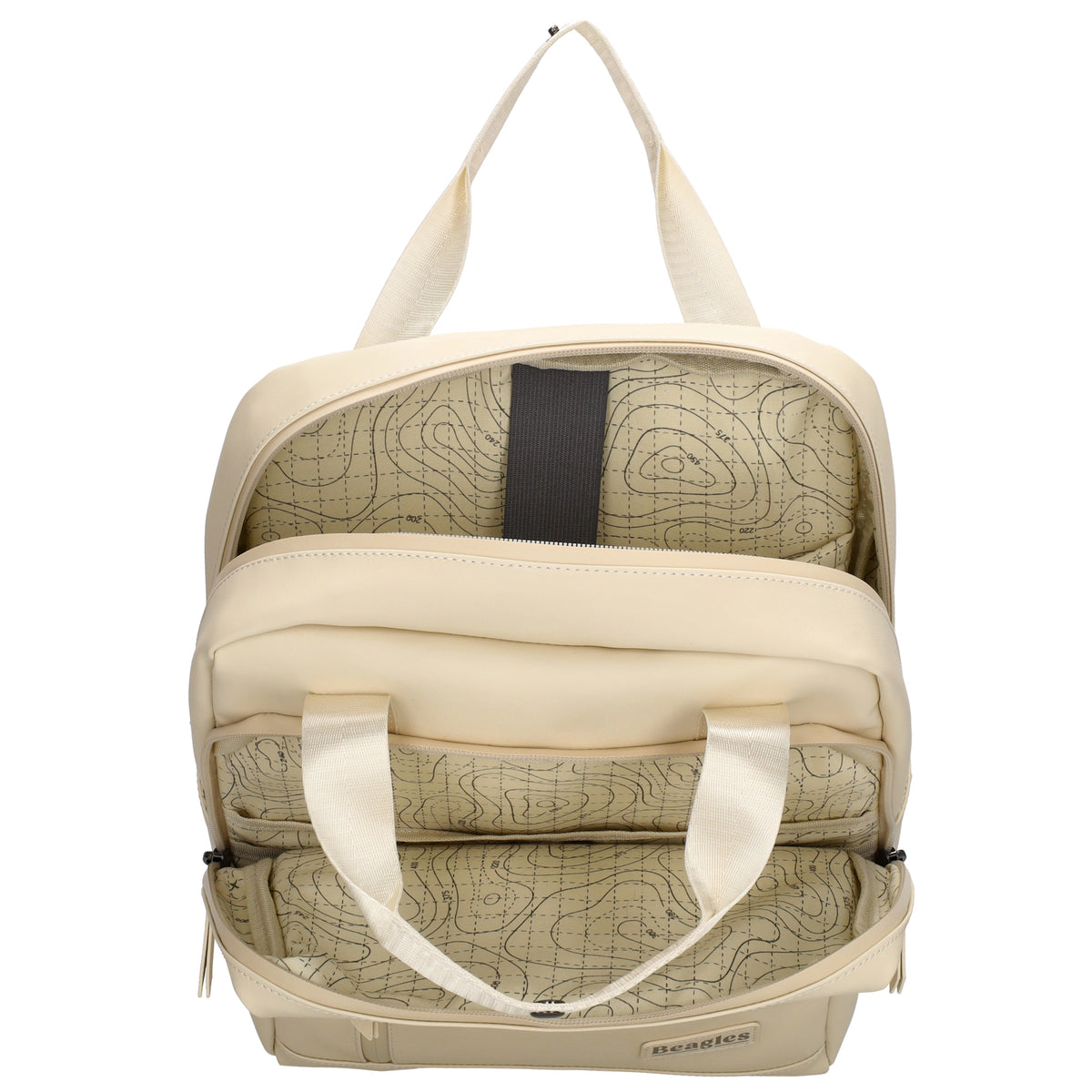 Rucksack 39x28cm in Creme mit Aufsteckfunktion - leder-accessoires.com