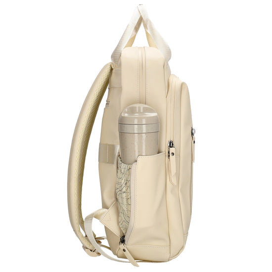 Rucksack 39x28cm in Creme mit Aufsteckfunktion - leder-accessoires.com