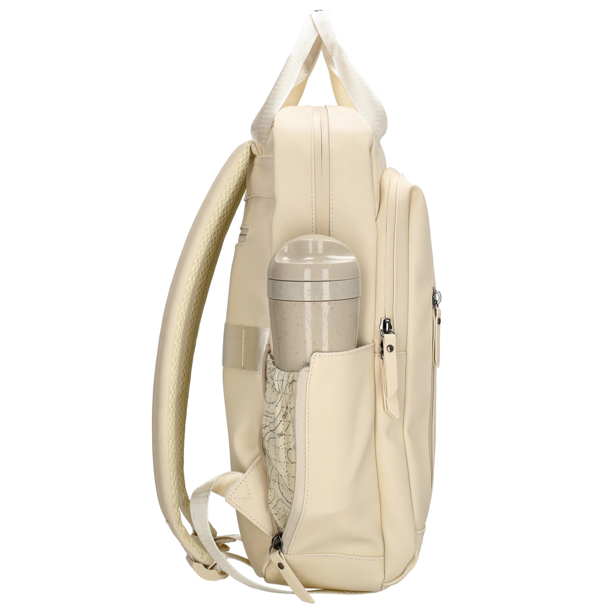 Rucksack 39x28cm in Creme mit Aufsteckfunktion - leder-accessoires.com