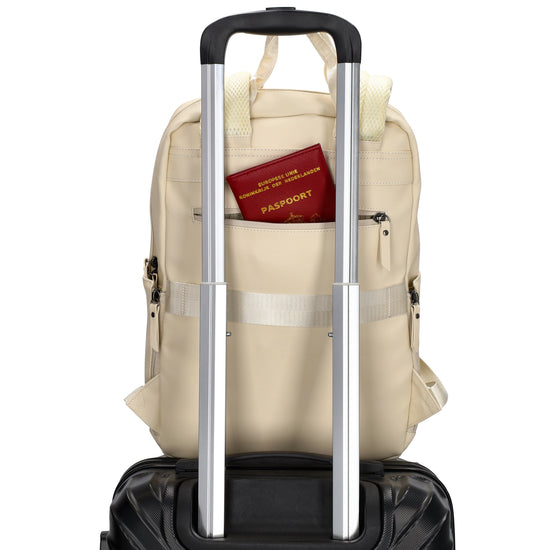Rucksack 39x28cm in Creme mit Aufsteckfunktion - leder-accessoires.com