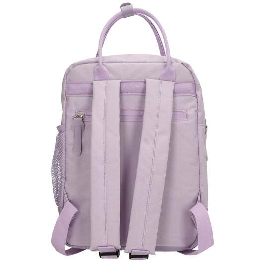 Rucksack 23x31,5cm in Flieder mit Reißverschluss und Vortasche - leder-accessoires.com