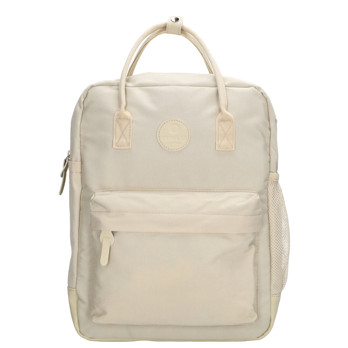 Rucksack 28x36,5cm in Beige mit Reißverschluss und Vortasche - leder-accessoires.com