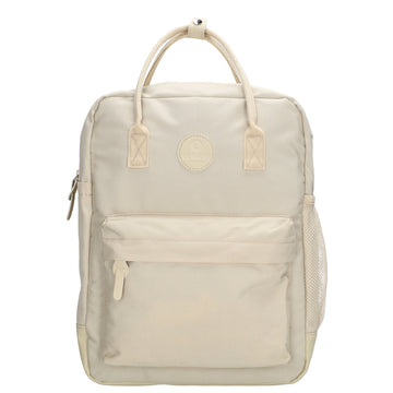 Rucksack 28x36,5cm in Beige mit Reißverschluss und Vortasche - leder-accessoires.com