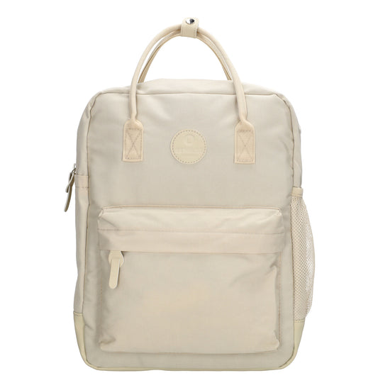 Rucksack 28x36,5cm in Beige mit Reißverschluss und Vortasche - leder-accessoires.com
