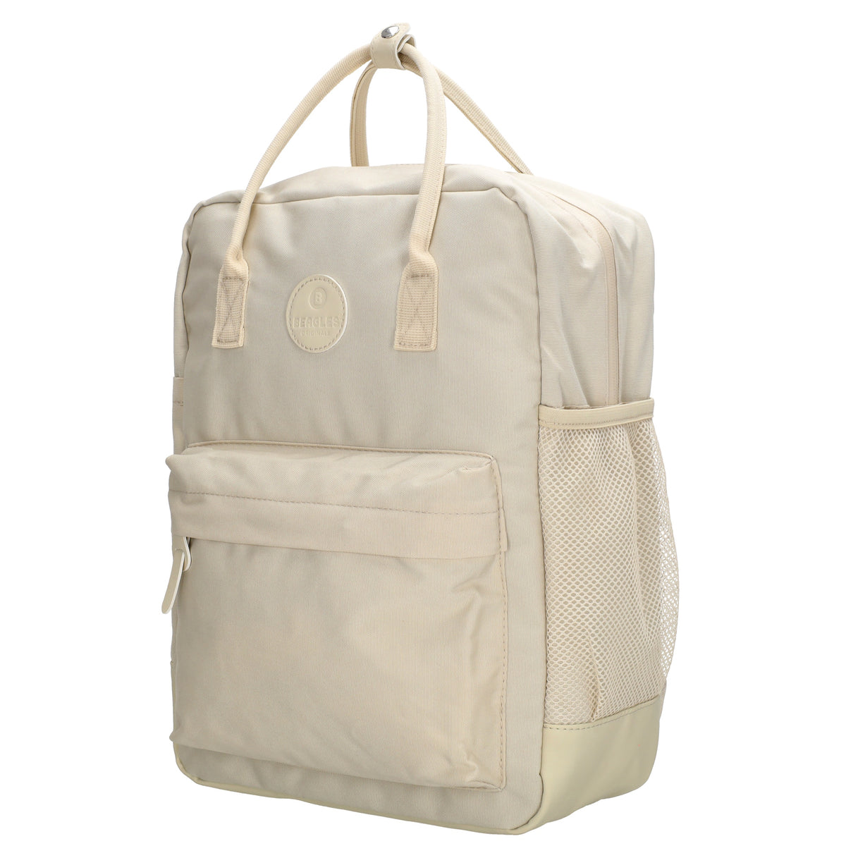 Rucksack 28x36,5cm in Beige mit Reißverschluss und Vortasche - leder-accessoires.com