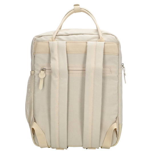 Rucksack 28x36,5cm in Beige mit Reißverschluss und Vortasche - leder-accessoires.com