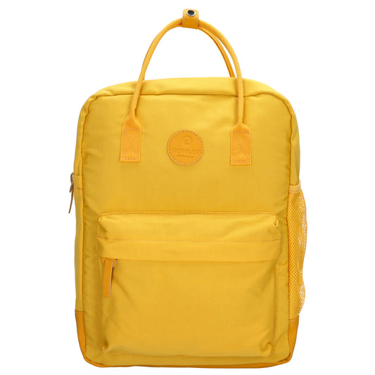 Rucksack 28x36,5cm in Gelb mit Reißverschluss und Vortasche - leder-accessoires.com