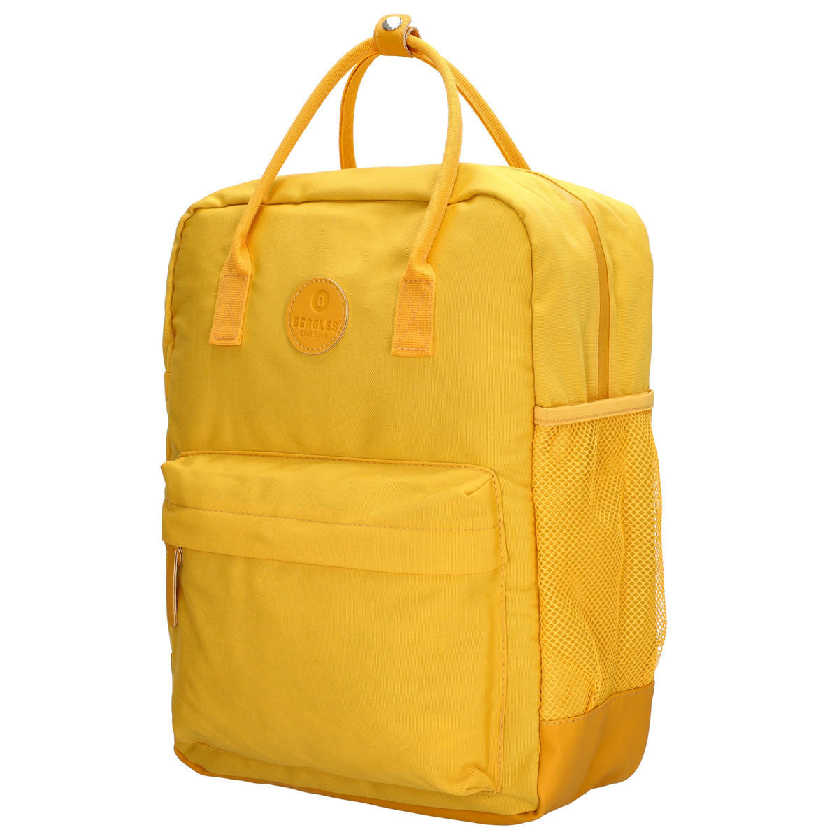 Rucksack 28x36,5cm in Gelb mit Reißverschluss und Vortasche - leder-accessoires.com