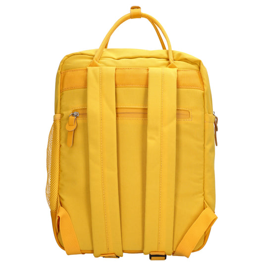 Rucksack 28x36,5cm in Gelb mit Reißverschluss und Vortasche - leder-accessoires.com
