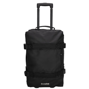 Reisetrolley | Handgepäck 52cm 2-Rad in Schwarz aus wasserabweisendem Nylon - leder-accessoires.com