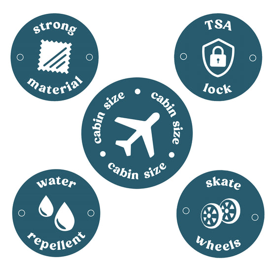 Reisetrolley | Handgepäck 52cm 2-Rad in Schwarz aus wasserabweisendem Nylon - leder-accessoires.com
