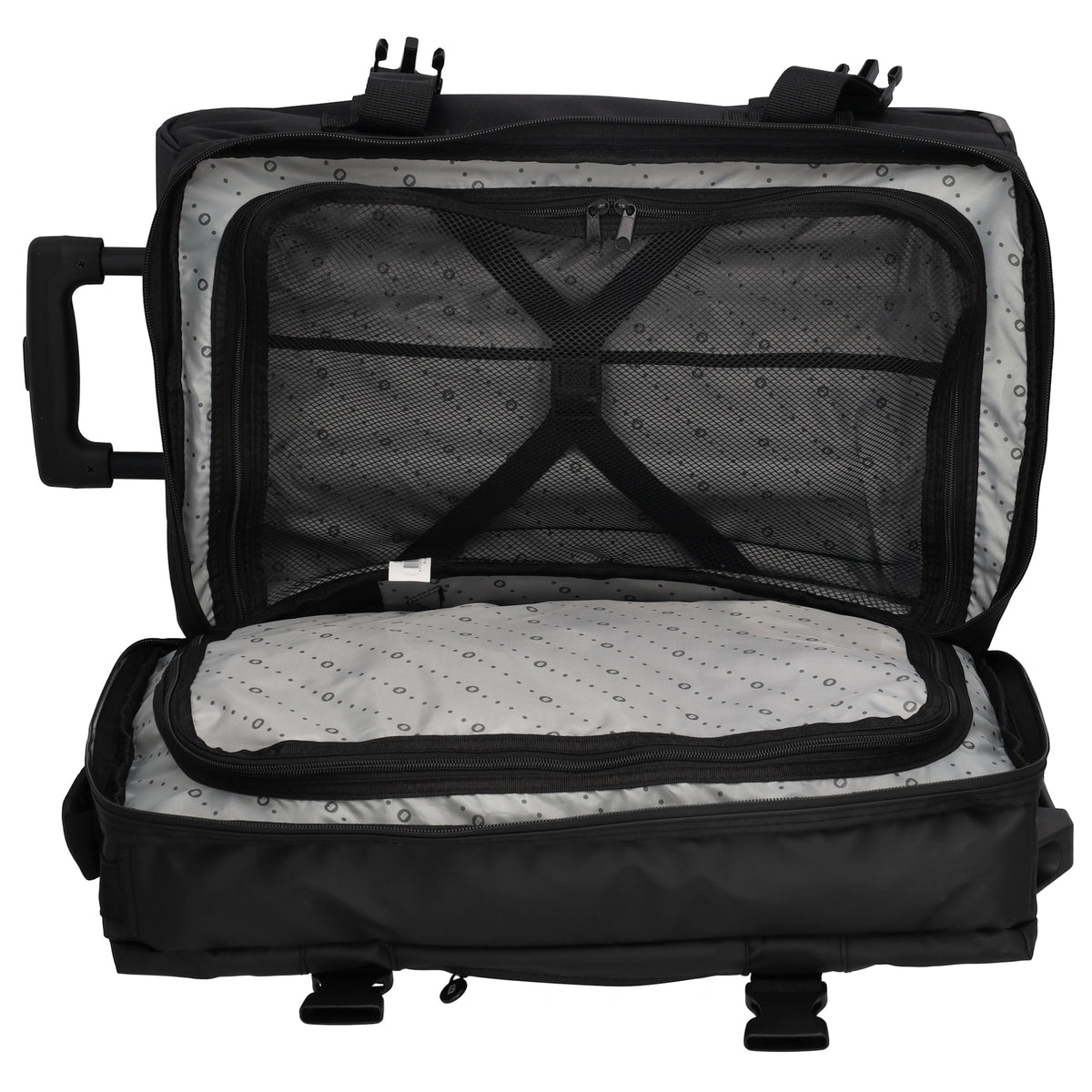 Reisetrolley | Handgepäck 52cm 2-Rad in Schwarz aus wasserabweisendem Nylon - leder-accessoires.com