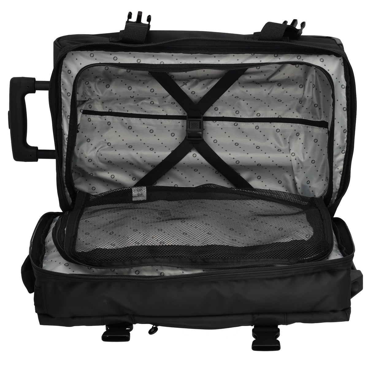 Reisetrolley | Handgepäck 52cm 2-Rad in Schwarz aus wasserabweisendem Nylon - leder-accessoires.com