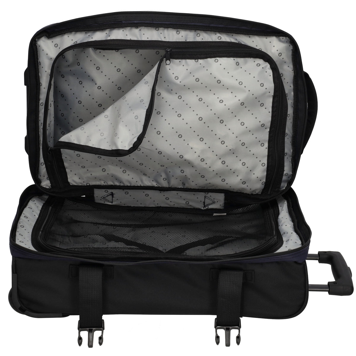 Reisetrolley | Handgepäck 52cm 2-Rad in Blau aus wasserabweisendem Nylon - leder-accessoires.com