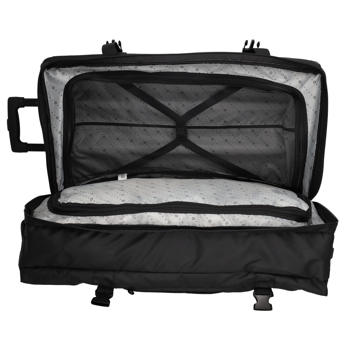 Reisetrolley 76cm 2-Rad in Schwarz aus wasserabweisendem Nylon - leder-accessoires.com