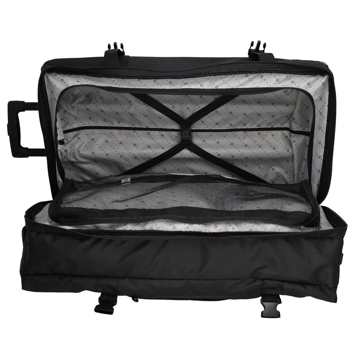 Reisetrolley 76cm 2-Rad in Schwarz aus wasserabweisendem Nylon - leder-accessoires.com