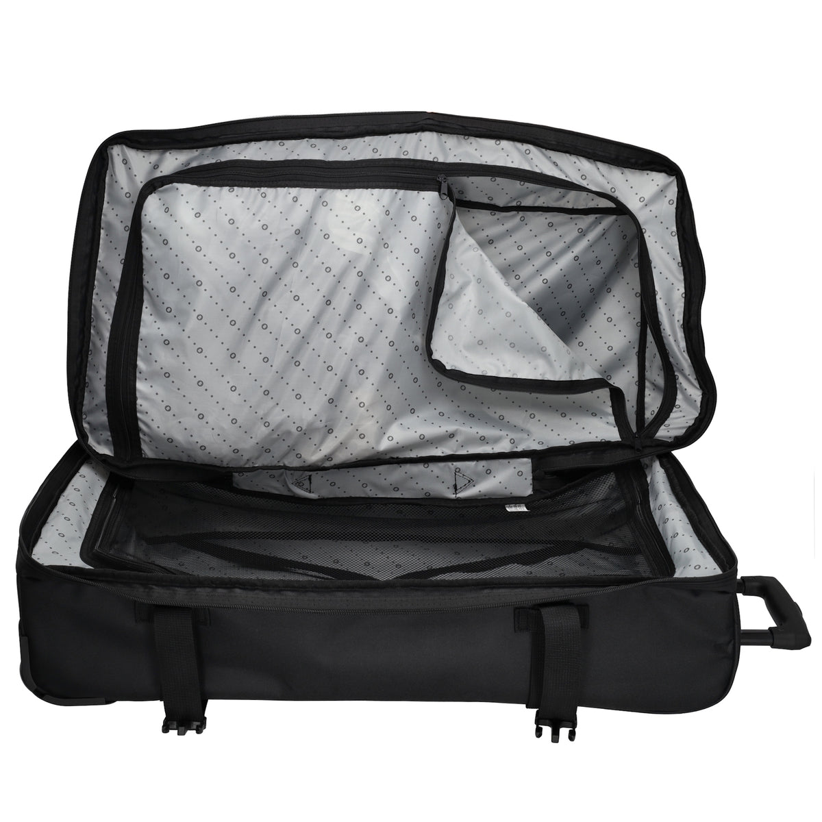 Reisetrolley 76cm 2-Rad in Schwarz aus wasserabweisendem Nylon - leder-accessoires.com