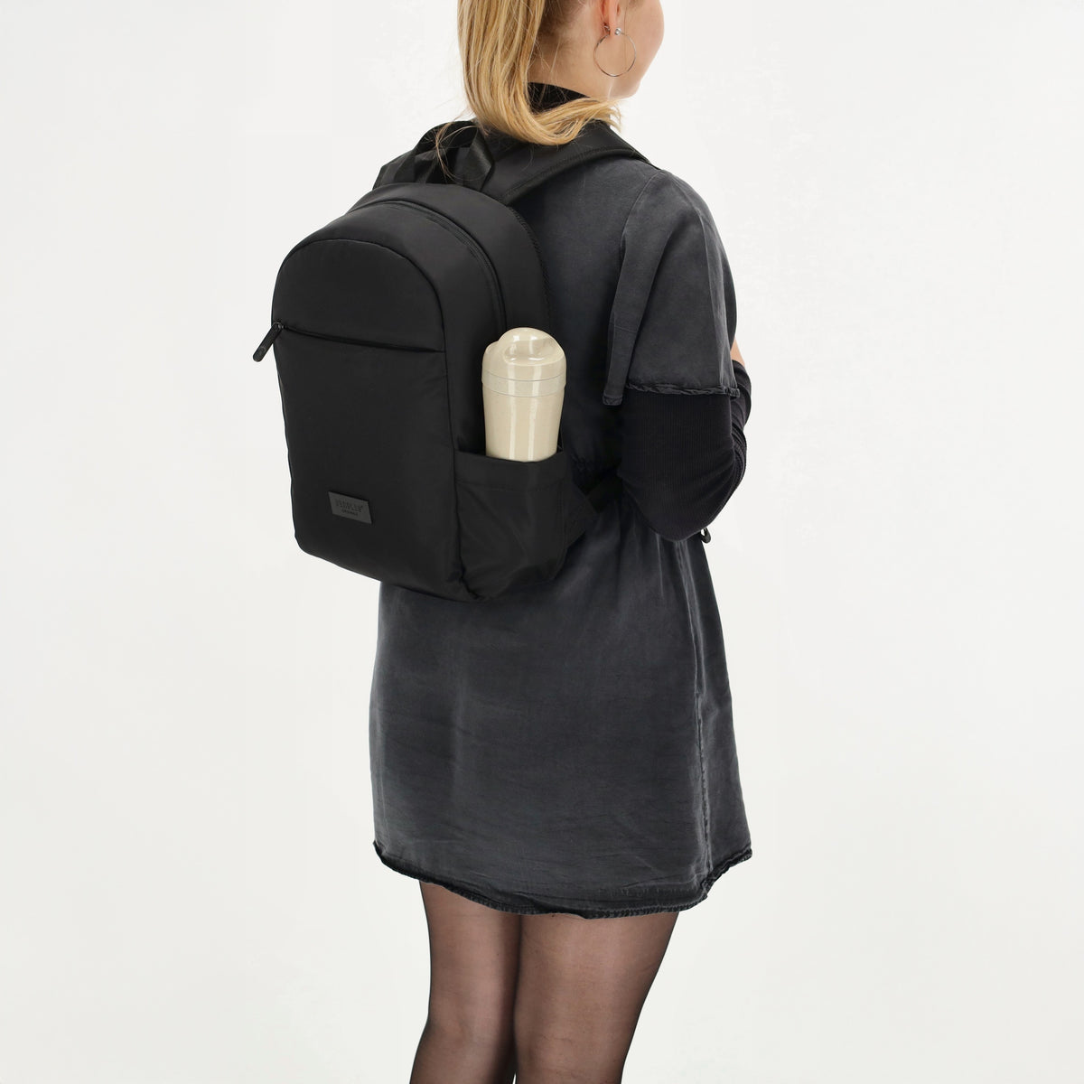 City-| Reiserucksack 24 x 38cm in Schwarz mit Reißverschluss - leder-accessoires.com