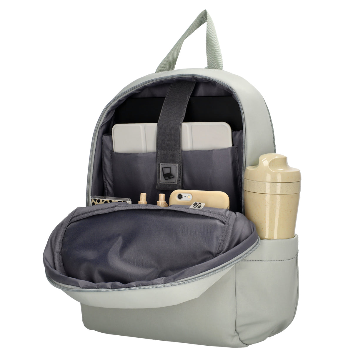 City-| Reiserucksack 24 x 38cm in Minze mit Reißverschluss - leder-accessoires.com