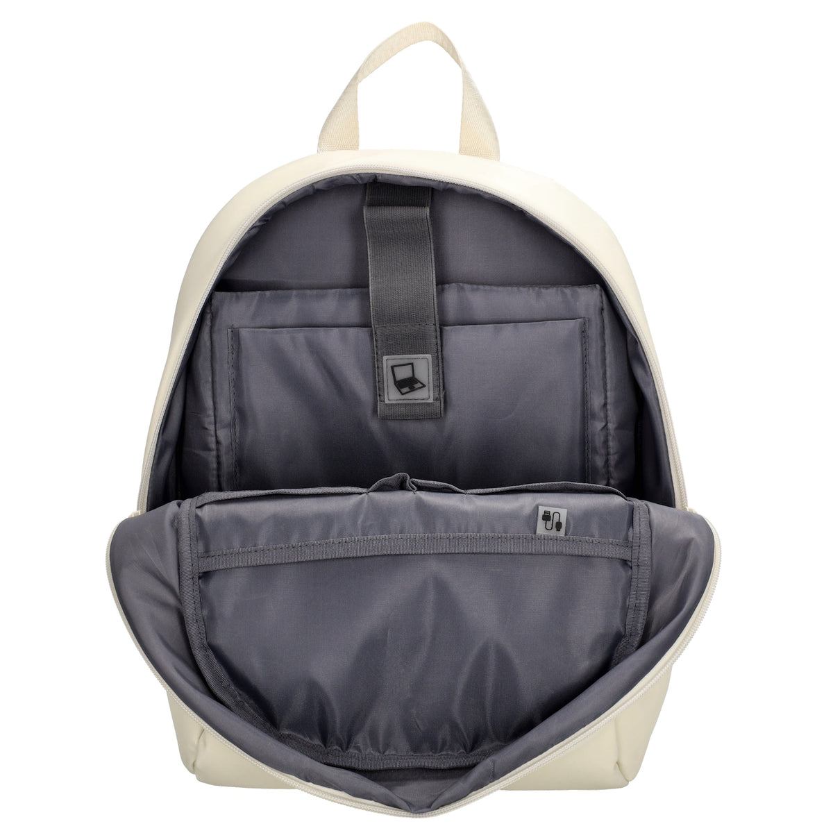 City-| Reiserucksack 24 x 38cm in Creme mit Reißverschluss - leder-accessoires.com