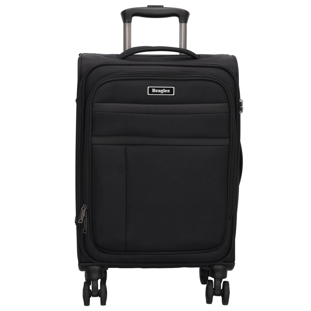 Reisetrolley|Weichgepäck 55cm in Schwarz mit 4-Rad - leder-accessoires.com