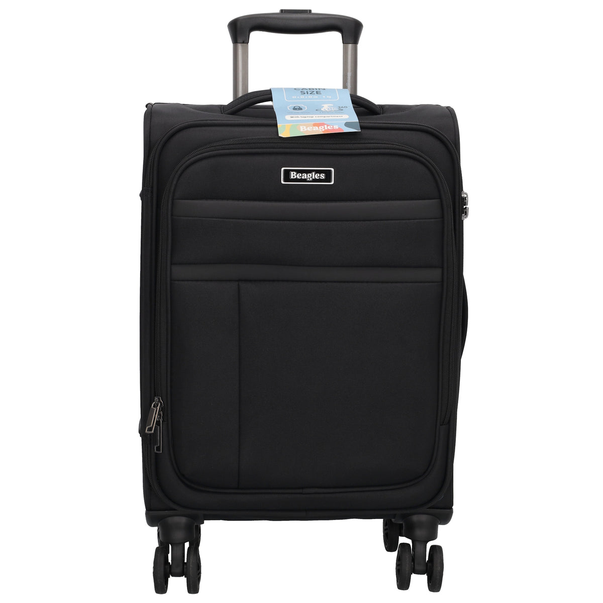 Reisetrolley|Weichgepäck 55cm in Schwarz mit 4-Rad - leder-accessoires.com