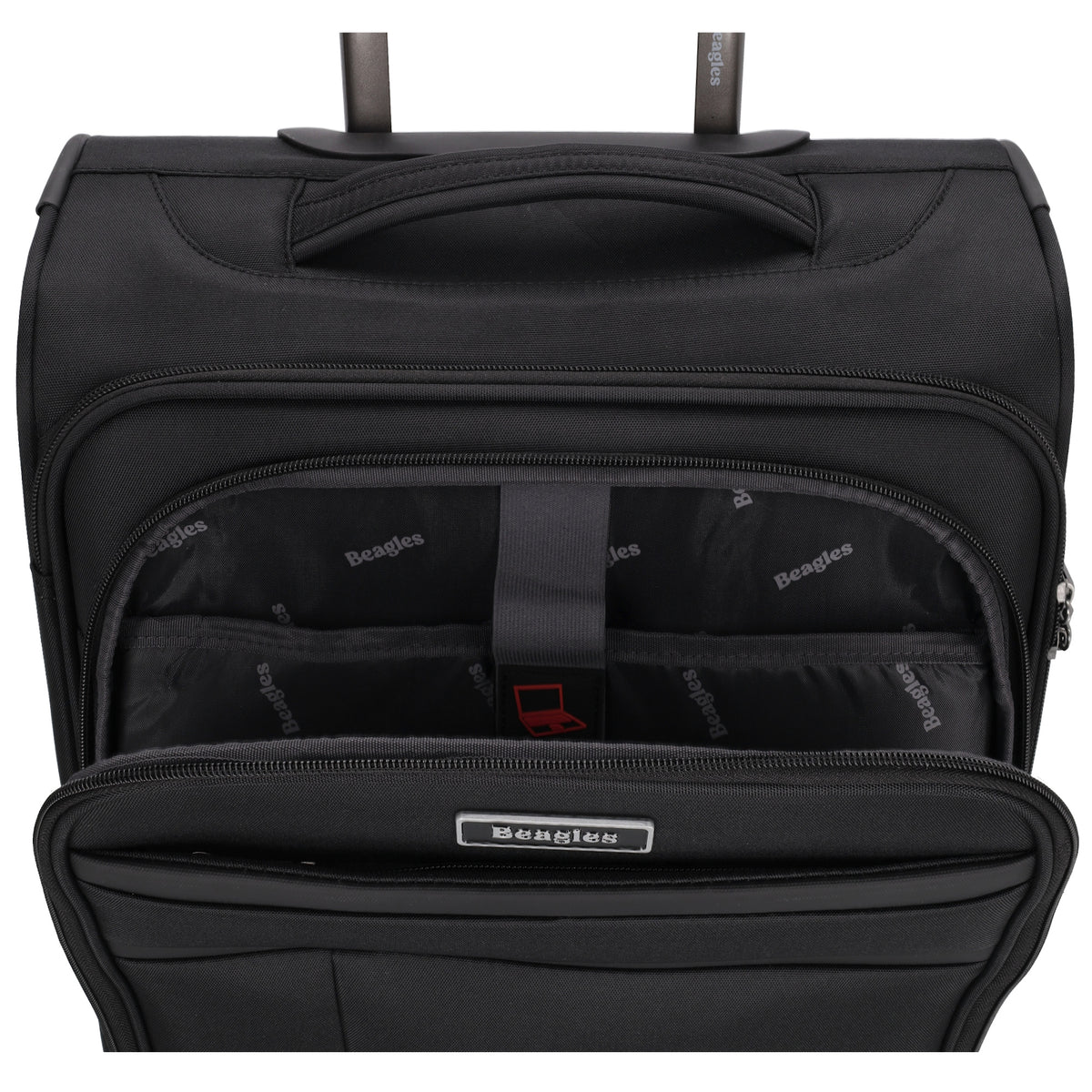 Reisetrolley|Weichgepäck 55cm in Schwarz mit 4-Rad - leder-accessoires.com