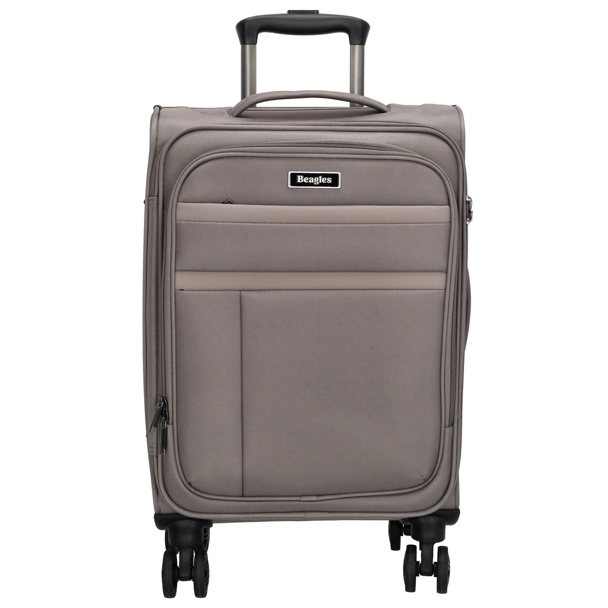 Reisetrolley|Weichgepäck 55cm in Taupe mit 4-Rad - leder-accessoires.com