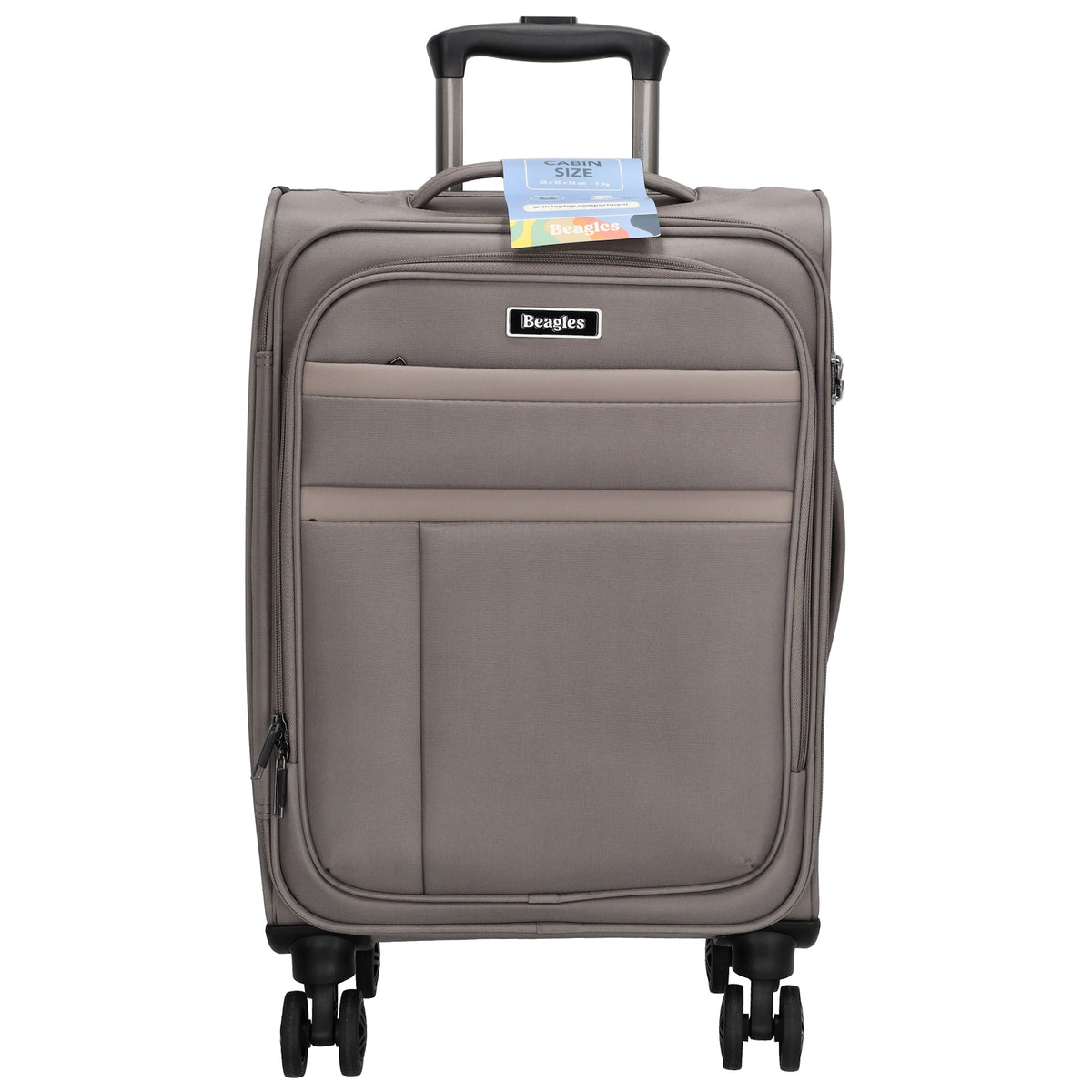 Reisetrolley|Weichgepäck 55cm in Taupe mit 4-Rad - leder-accessoires.com
