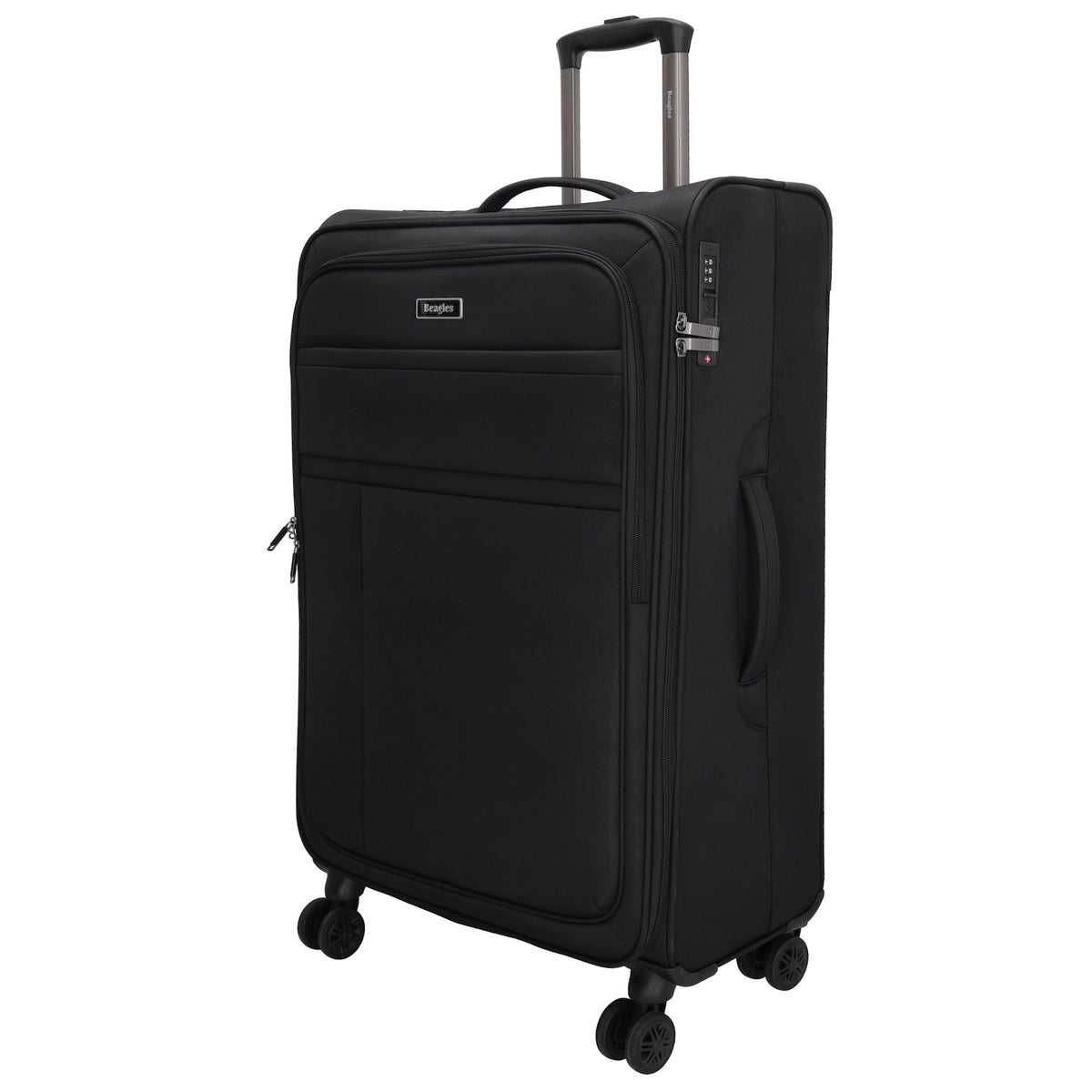 Reisetrolley|Weichgepäck im SET 76|66|57cm in Schwarz mit 4-Rad - leder-accessoires.com