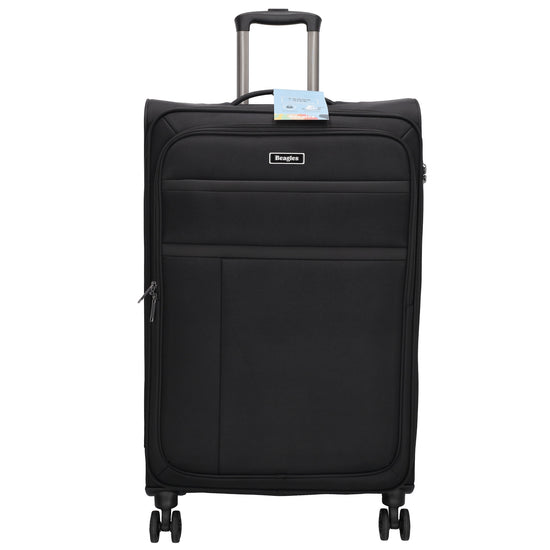 Reisetrolley|Weichgepäck im SET 76|66|57cm in Schwarz mit 4-Rad - leder-accessoires.com