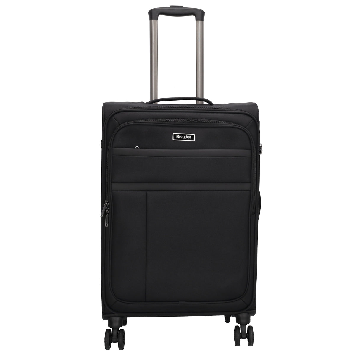Reisetrolley|Weichgepäck 66cm in Schwarz mit 4-Rad - leder-accessoires.com