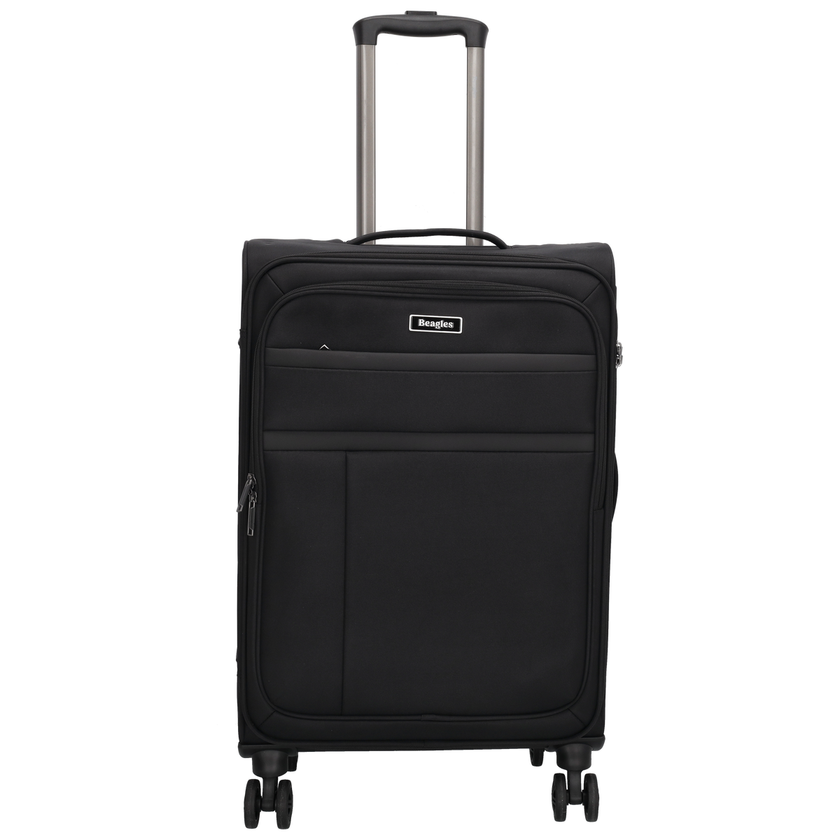 Reisetrolley|Weichgepäck 66cm in Schwarz mit 4-Rad - leder-accessoires.com