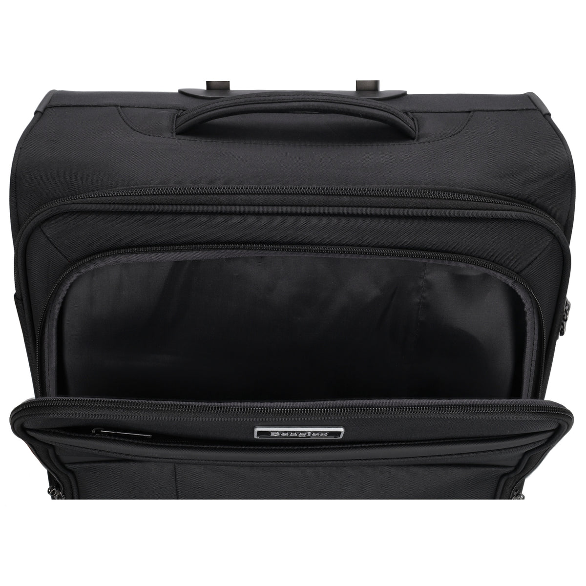 Reisetrolley|Weichgepäck 66cm in Schwarz mit 4-Rad - leder-accessoires.com
