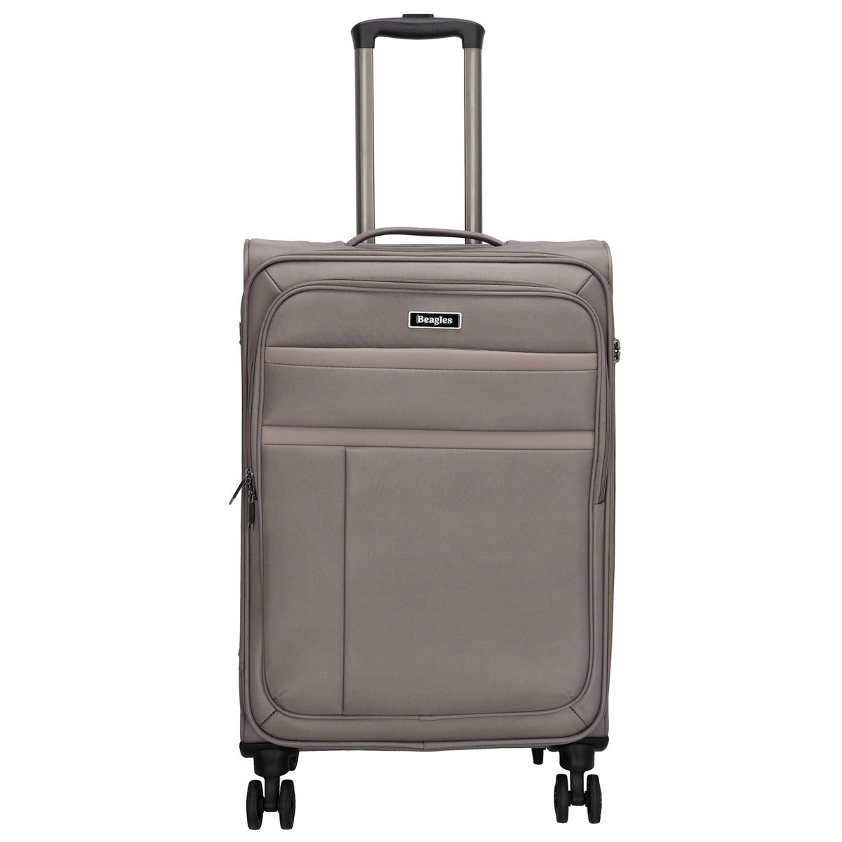 Reisetrolley|Weichgepäck 66cm in Taupe mit 4-Rad - leder-accessoires.com