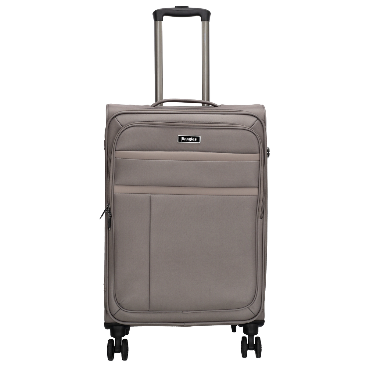 Reisetrolley|Weichgepäck 66cm in Taupe mit 4-Rad - leder-accessoires.com
