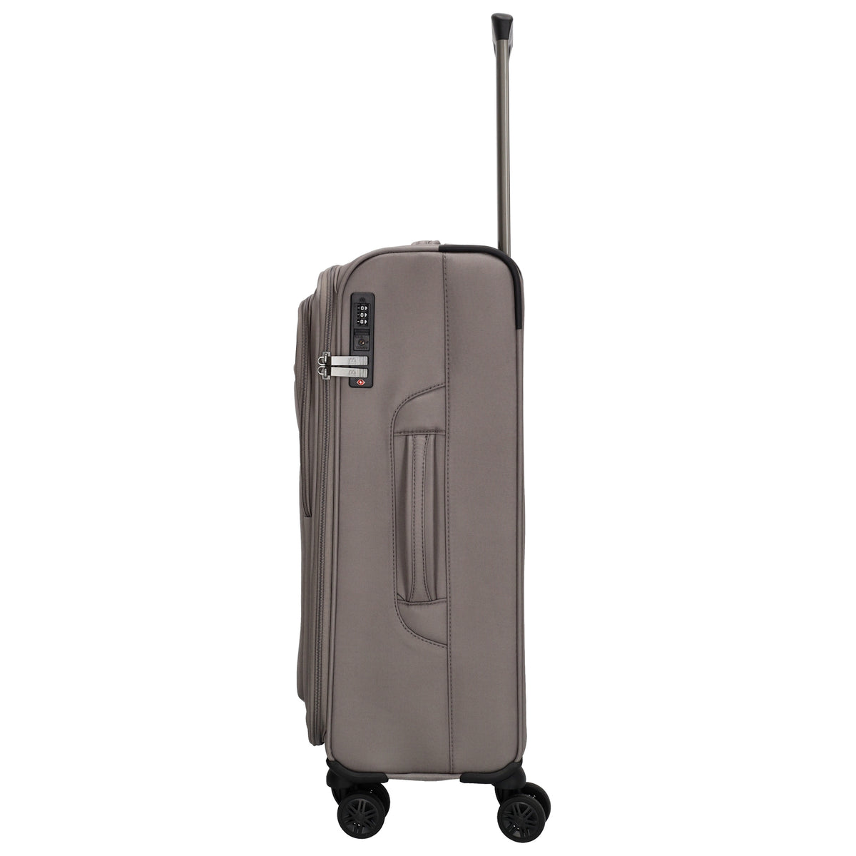 Reisetrolley|Weichgepäck 66cm in Taupe mit 4-Rad - leder-accessoires.com