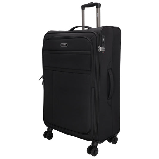 Reisetrolley|Weichgepäck 76cm in Schwarz mit 4-Rad - leder-accessoires.com