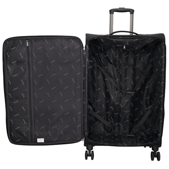 Reisetrolley|Weichgepäck 76cm in Schwarz mit 4-Rad - leder-accessoires.com