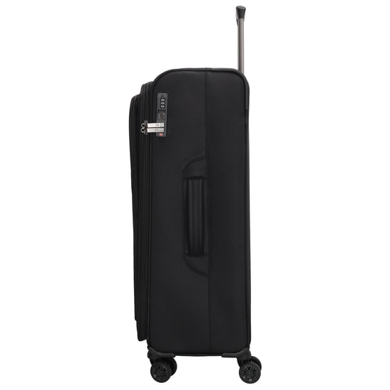 Reisetrolley|Weichgepäck 76cm in Schwarz mit 4-Rad - leder-accessoires.com