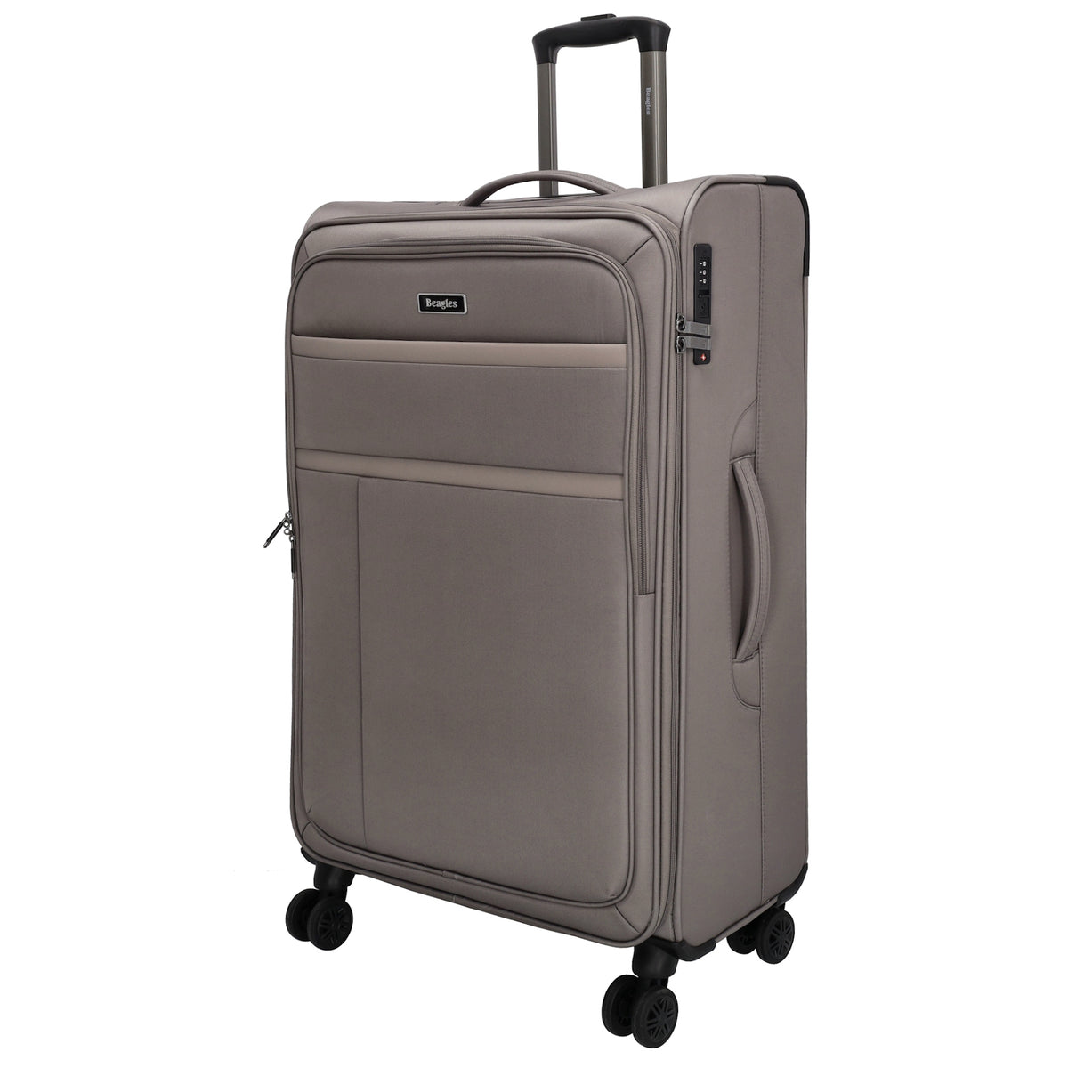 Reisetrolley|Weichgepäck 76cm in Taupe mit 4-Rad - leder-accessoires.com