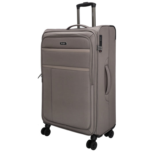 Reisetrolley|Weichgepäck 76cm in Taupe mit 4-Rad - leder-accessoires.com