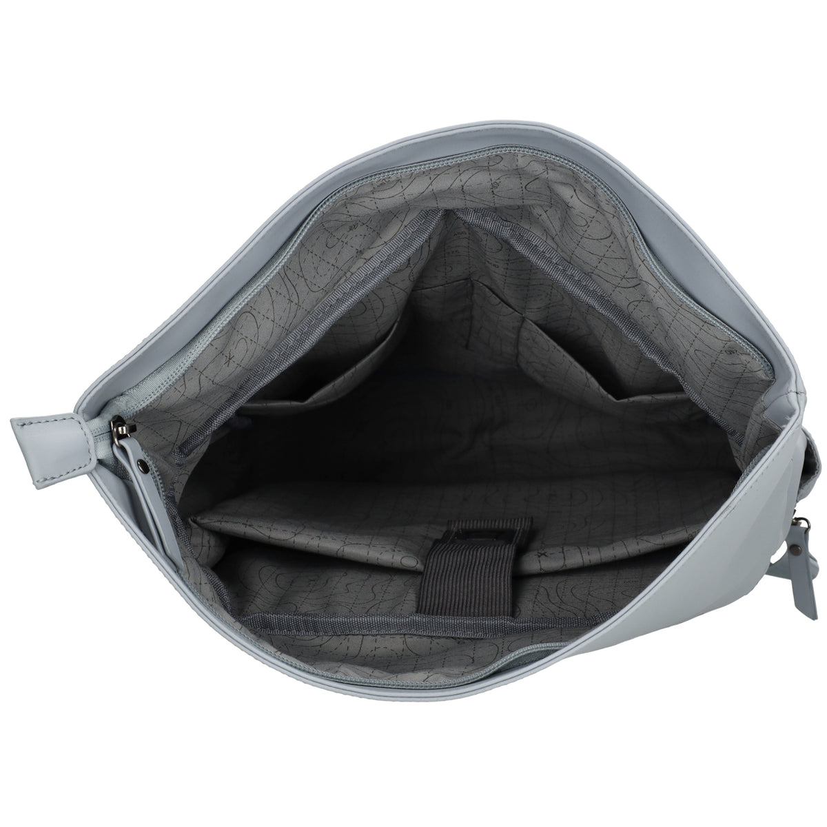 Cityrucksack 36x28cm in Hellblau mit Umschlag und Reißverschluss - leder-accessoires.com