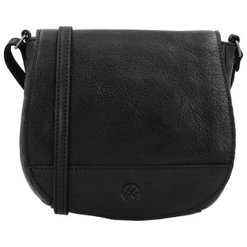 Satteltasche 20 x 19,5cm in Schwarz mit Überschlag und Reißverschluss - leder-accessoires.com